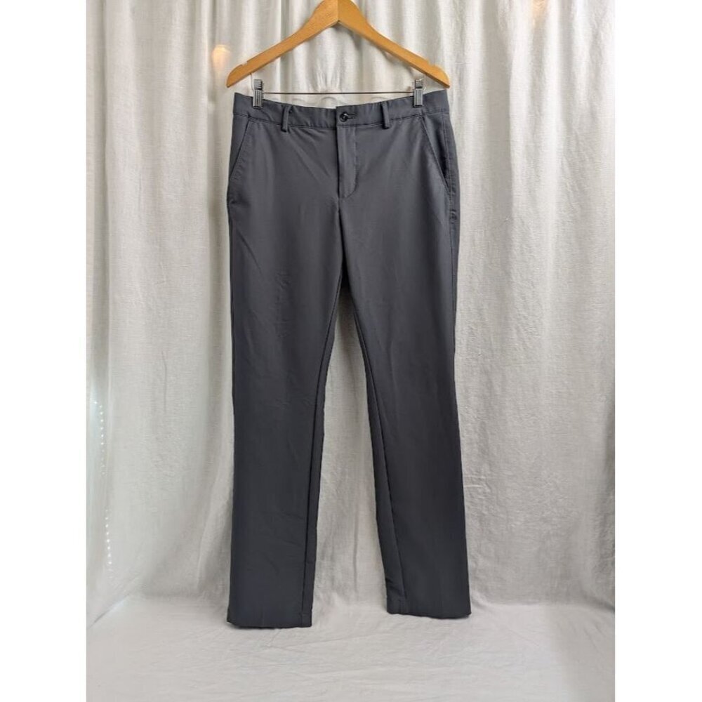 Greg Norman Men's 32x32 gray slim fit golf pants polyester and spandex O8